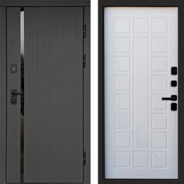 Входная дверь Termo-door Роял Графит - Престиж Белое дерево