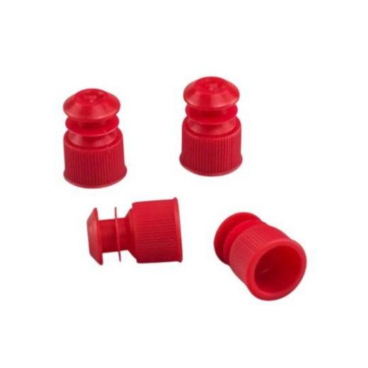 Пробки для пробирок диаметром 13 мм, пэт, красные, 1000 шт/упак