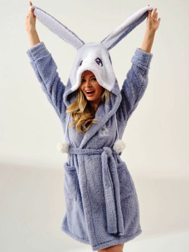 Халат женский "Заяц Аниме" (сиреневый)