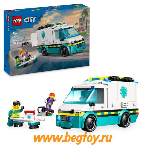 Конструктор LEGO CITY 60451 Скорая Помощь спасательные Миссии!