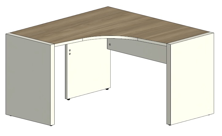 Стол угловой с опорами (правый)
