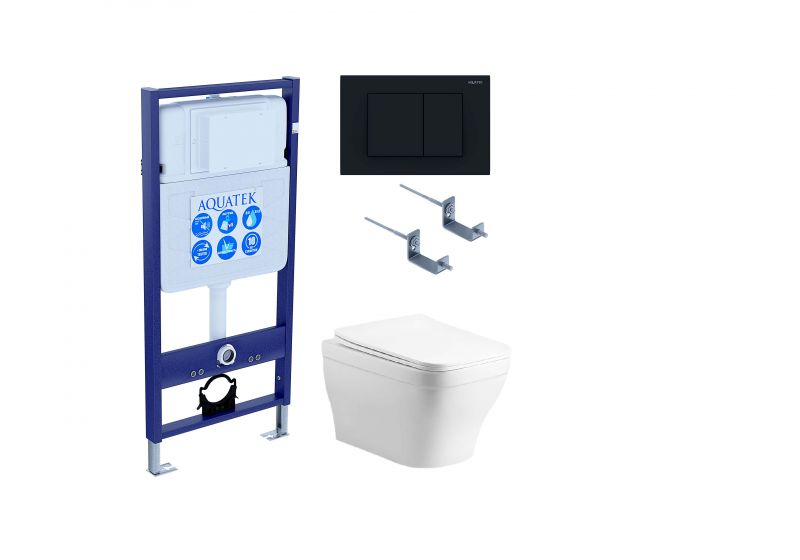 Комплект инсталляции с  подвесным унитазом и клавишей Aquatek SET AQUATEK АМАДЕО cm-012 4в1