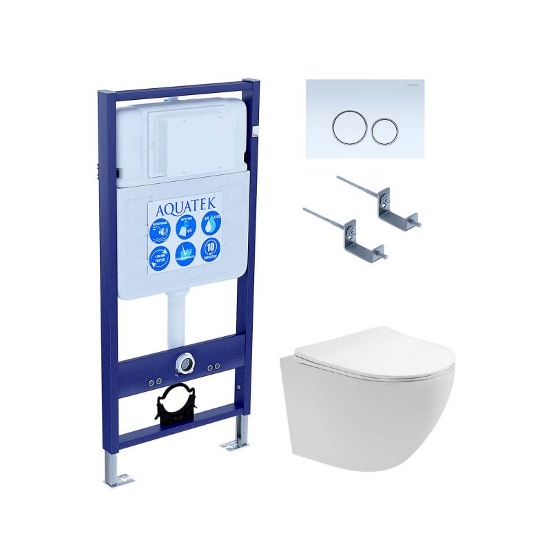 Комплект инсталляции с  подвесным унитазом и клавишей Aquatek SET AQUATEK ЕВРОПА T KDI15