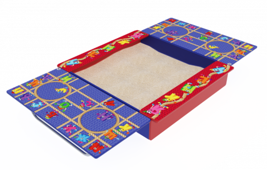 Песочница с крышкой Бирюза 1220х1320х480