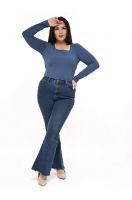 Боди женское с вырезом [индиго]