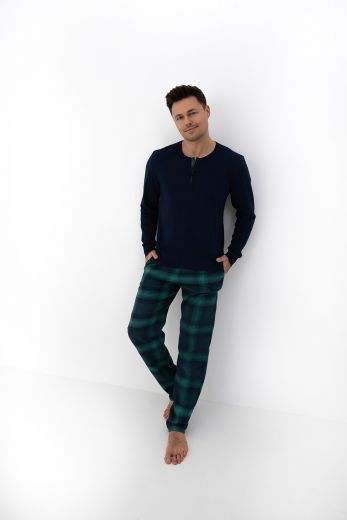 Комплект домашней одежды мужской SENSIS Luke, лонгслив, брюки, темно-синий