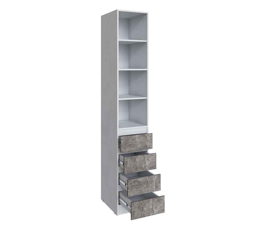 "Мадрид" Шкаф 0,4 с 4я ящ без ручек