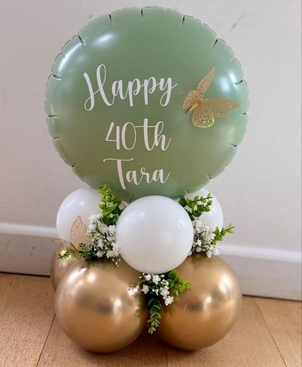 Композиция настольная для именинницы из шаров