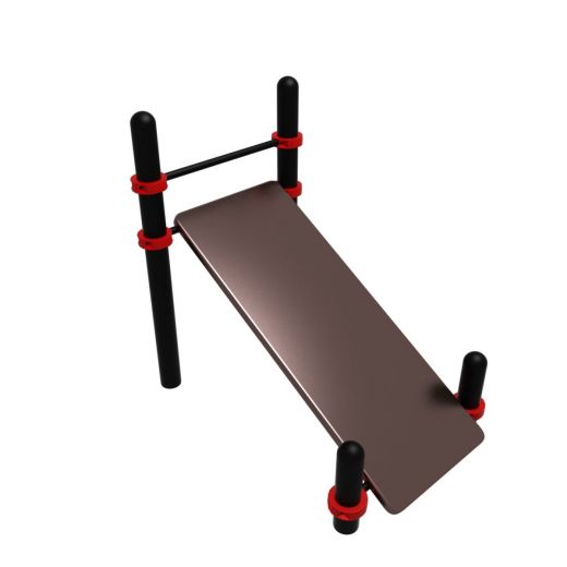 Воркаут Лавка наклонная (89)  - брус 1850х950х1500