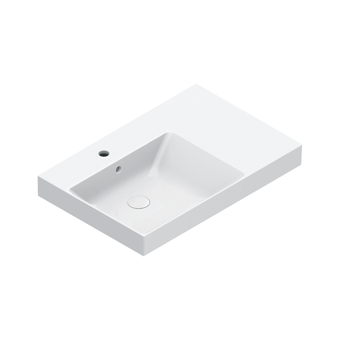 Изображение Раковина Catalano Zero 120791001 75x50 см чаша слева с 1 отверстием цвет белый глянцевый