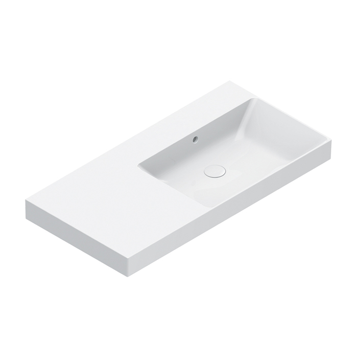 Изображение Раковина Catalano Zero 121030001 100x50 см чаша справа без отверстий цвет белый глянцевый