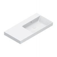 Раковина Catalano Zero 121030001 100x50 см чаша справа без отверстий цвет белый глянцевый схема 1