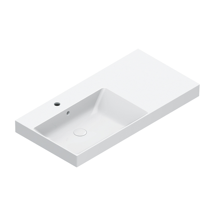 Изображение Раковина Catalano Zero 121041001 100x50 см чаша слева с 1 отверстием цвет белый глянцевый