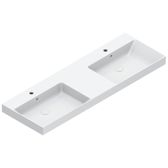 Изображение Раковина Catalano Zero 121522001 150x50 см двойная с 2 отверстиями цвет белый глянцевый