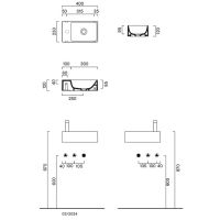 Раковина Catalano Premium 220411001 40x23 см с 1 отверстием цвет белый глянцевый схема 2 Раковина Catalano Premium 220411001 40x23 см с 1 отверстием цвет белый глянцевый схема 2
