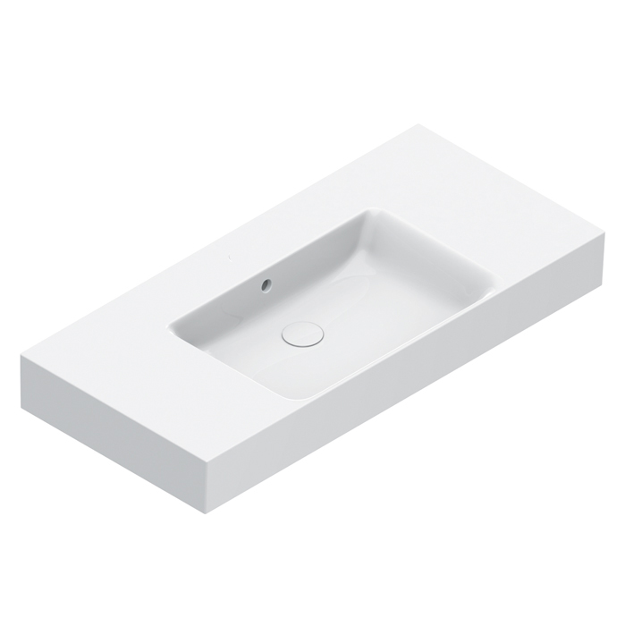 Изображение Раковина Catalano Premium 221010001 100x47 см чаша в центре без отверстий цвет белый глянцевый