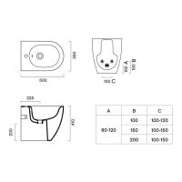 Биде напольное Catalano SFERA 50x35 см без крепежа цвет белый глянцевый 519501001 схема 2