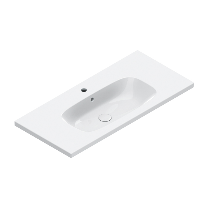 Раковина встраиваемая/подвесная Catalano Alvea 100x46 см покрытие Cataglaze+ цвет белый глянцевый ФОТО