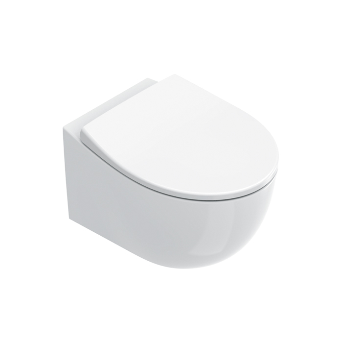 Изображение Унитаз подвесной Catalano Italy 711520001 52x37 см безободковый  смыв Tornado покрытие Cataglaze+ без крепежа цвет белый глянцевый 711520001