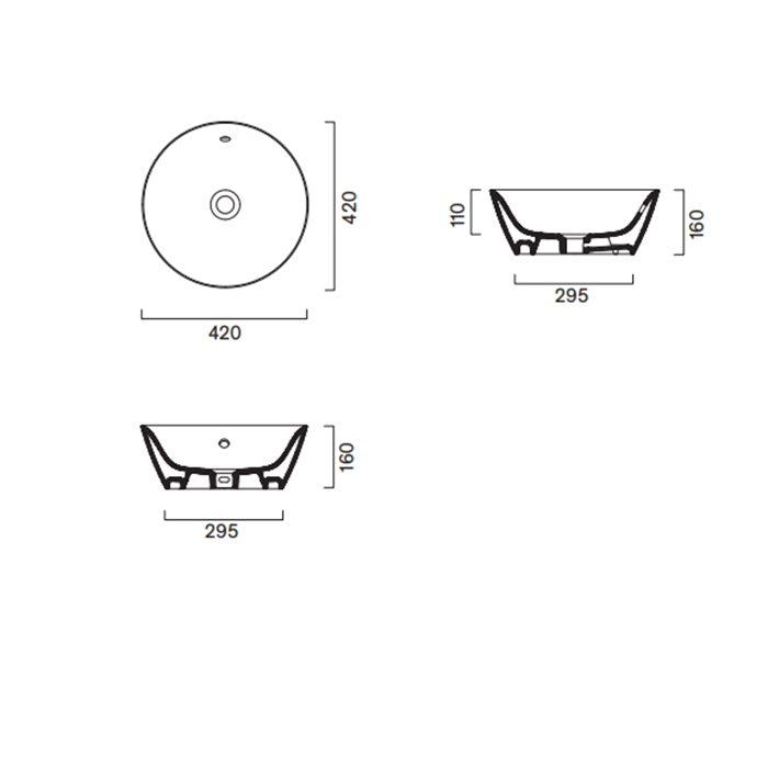 Раковина Catalano Italy 723420001 42 см накладная без отверстий цвет белый глянцевый ФОТО