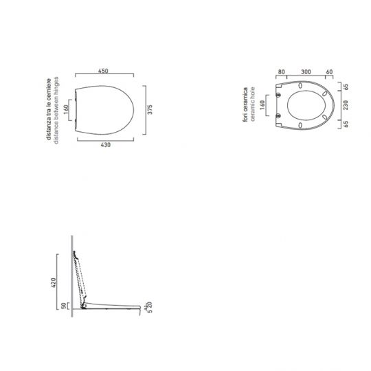 Сиденье Catalano Italy 751100001 для унитаза с микролифтом быстросъемная цвет белый глянцевый схема 2