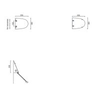 Белая крышка для писсуара Catalano Comfort 951600001 с микролифтом схема 2 Белая крышка для писсуара Catalano Comfort 951600001 с микролифтом схема 2