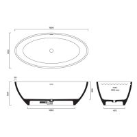 Отдельностоящая ванна Catalano Solid 7239010032 165x80 см цвет: Tortora Satinato схема 2