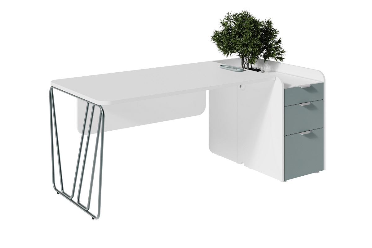 Композиция стол с ажурной ногой и правой тумбой