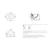 Catalano унитаз подвесной Zero 111500001 50х35 см цвет белый глянцевый схема 2