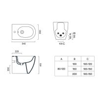 Биде Catalano Sfera 519551001 напольное 52х35см схема 10