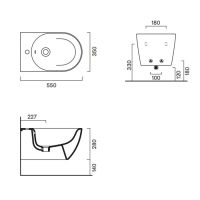 Биде подвесное Catalano SFERA 518551001 55x35 см без крепежа схема 10