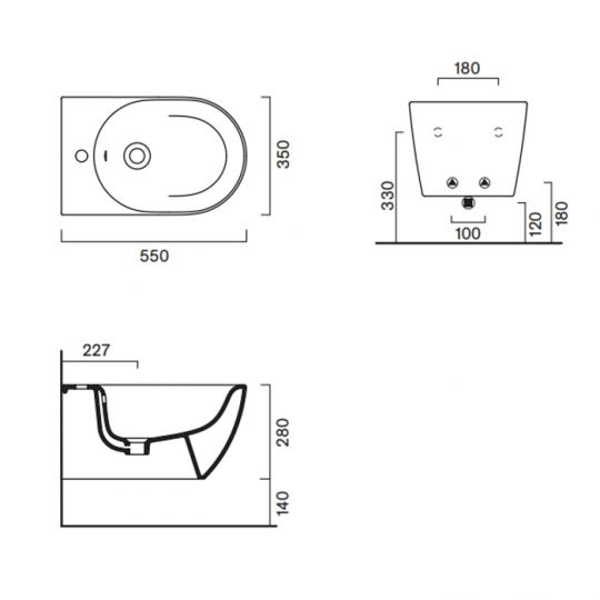 Биде подвесное Catalano SFERA 518551001 55x35 см без крепежа схема 10