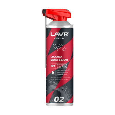 Lavr Motoline Смазка цепи для мотоциклов белая, 650мл