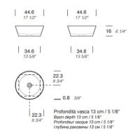 Раковина накладная NOORTH Milldue edition AZUMA 45 44,6х44,6х16 см из CRISTALPLANT цвет белый матовый схема 2