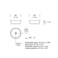 Раковина накладная NOORTH Milldue edition KEEL 45 45х45х15 см из CRISTALPLANT цвет белый матовый схема 2