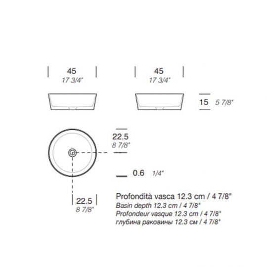 Раковина накладная NOORTH Milldue edition KEEL 45 45х45х15 см из CRISTALPLANT цвет белый матовый схема 2