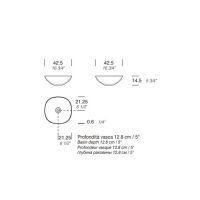 Раковина накладная NOORTH Milldue edition DEN Q42 42,5х42,5х14,5 см из керамики цвет белый глянцевый схема 2