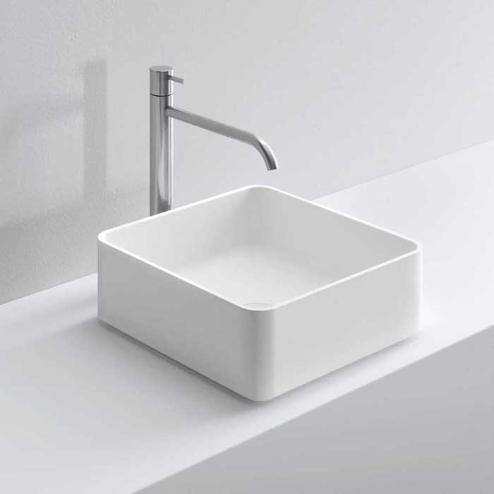 Изображение Раковина накладная NOORTH Milldue edition BASIC Q37 37х37х13 см квадратная из CERAMILUX цвет белый матовый