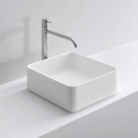 Раковина накладная NOORTH Milldue edition BASIC Q37 37х37х13 см квадратная из CERAMILUX цвет белый матовый схема 1