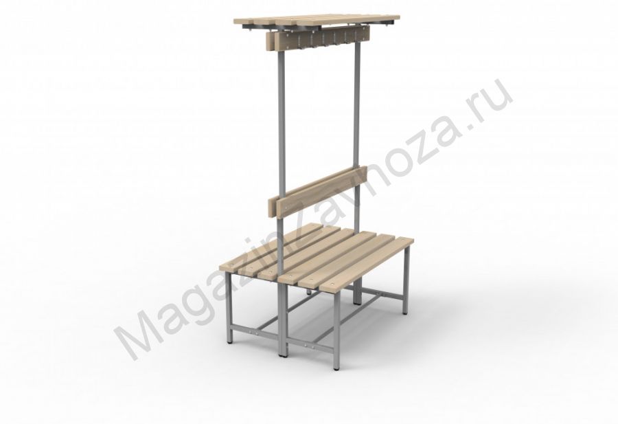 Скамья СВТ-7(2) (, двойная с крючками, полкой, регулируемой опорой)