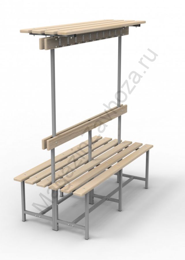 Скамья СВТ-8(2) (двойная, с крючками, полкой)