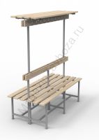 Скамья СВТ-8(2) (двойная, с крючками, полкой)