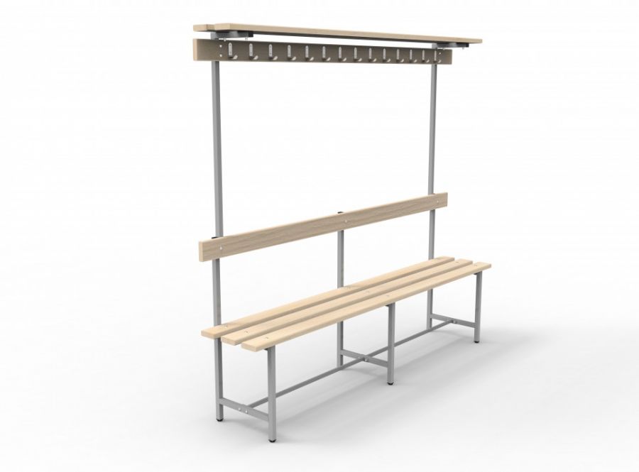 Скамья СВТ-9 (с крючками, полкой, регулируемой опорой)