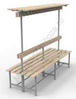 Скамья СВТ-9(2) (двойная, с крючками, полкой)