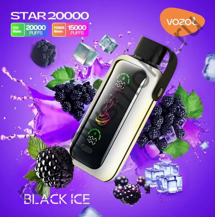 Vozol Star 20000 - Black Ice (Черный Лед)