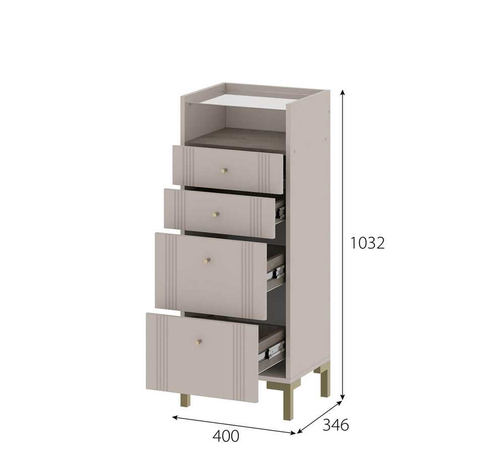 Одетта Комод 4 ящика (КМ2)
