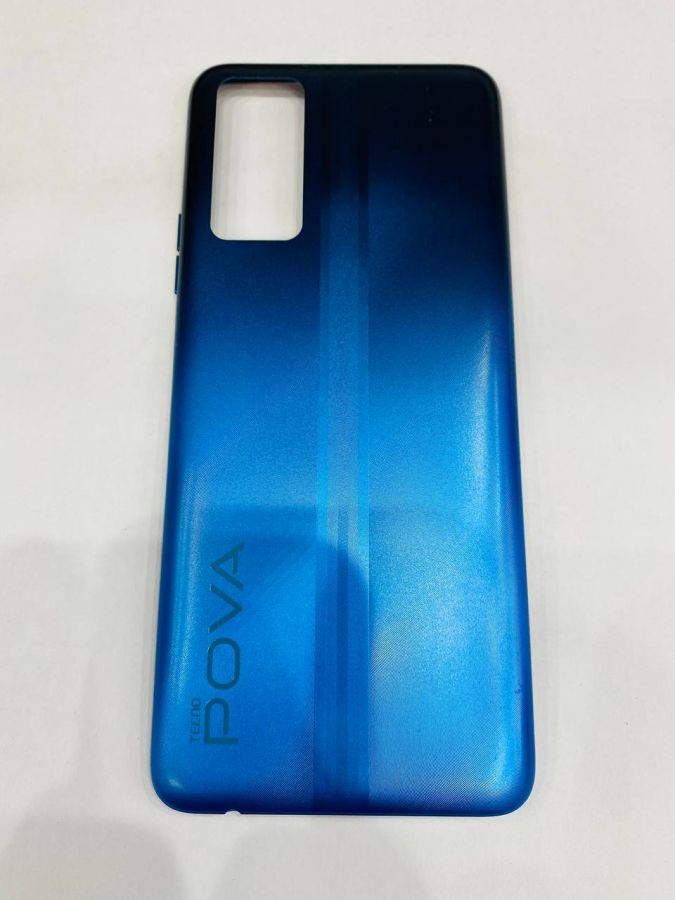 Tecno POVA 2 задняя крышка синяя оригинал с разбора