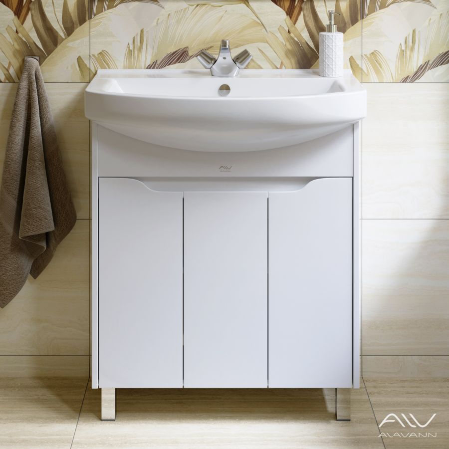 Тумба с раковиной Crystal 75 белая