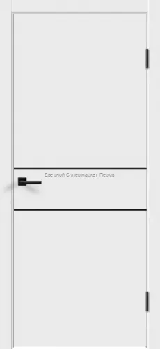 Дверь эмаль Velldoris FLAT H2, молдинг черный, кромка черная