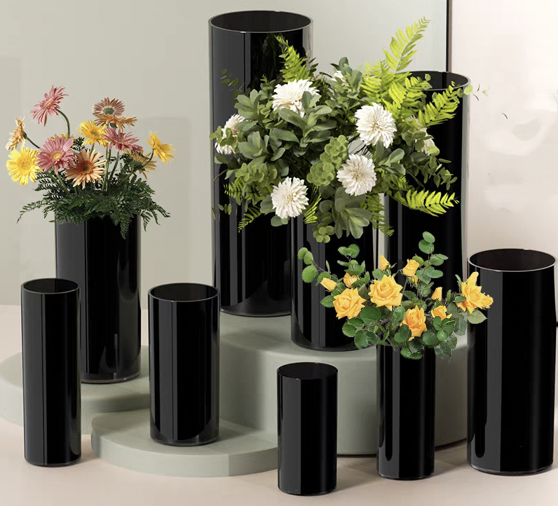 Ваза стеклянная, цвет черный